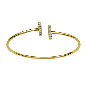 Flash Double Bar Lab-Grown Diamond Bangle - 14k Gold Over Sterling Silver