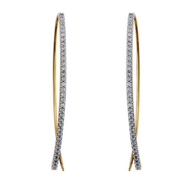 Halo Lab Grown Diamond Open Hoop Earrings - 14k Gold Over Sterling (.75 ct. tw.)