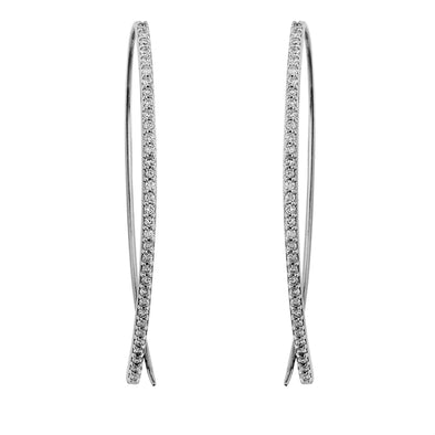 Halo Lab Grown Diamond Open Hoop Earrings - Sterling (.75 ct. tw.)