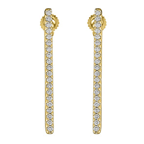 Flash Long Bar Lab-Grown Diamond Stud Earrings - 14k Gold Over Sterling Silver