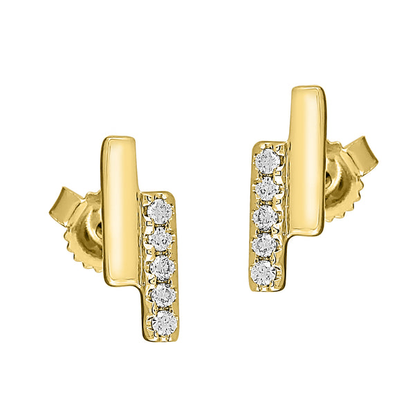 Flash Double Bar Lab-Grown Diamond Stud Earrings - 14k Gold Over Sterling Silver